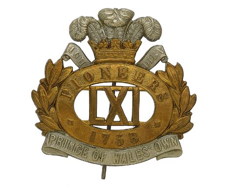 Badge. Indian Army. 61st Prince of Wales’ Own Pioneers pagri badge circa 1903-10. A good die-stamped example by JR Gaunt and 