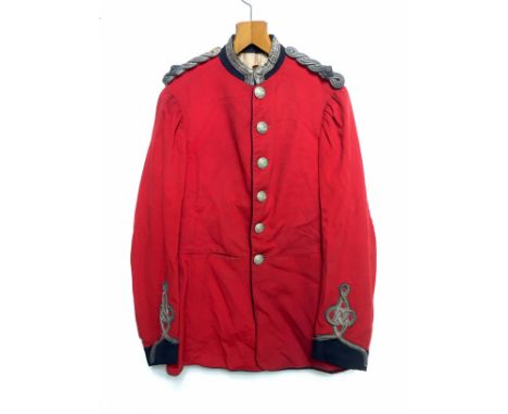 Scottish. 79th Fifeshire Rifle Volunteers Officer’s Victorian Tunic. A very rare example.  Scarlet cloth with blue collar and