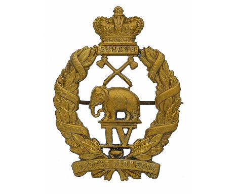 Badge. Indian Army. 4th Madras Pioneers Victorian Officer’s pagri badge circa 1883-1903. A good scarce example of heavy gilt 