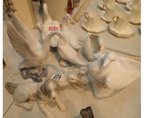 Collection of Nao bird and animal figurines 