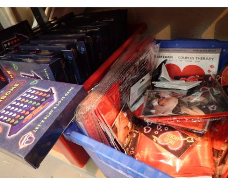 Shelf of adult games Make a Foursome and dress up packs collar and cuff and red bow 