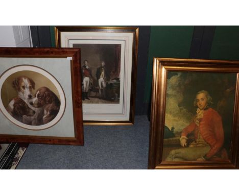 After J F Knight ARA, ''The Army in Navy'', print; together with after William Barraud, ''The Fathers of the Pack'', print; a