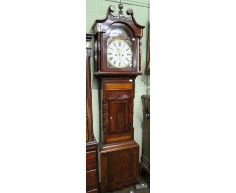 A Victorian mahogany eight-day longcase clock, with painted arch dial Ness, Kirby Moorside
