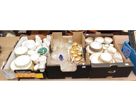 A Coalport 'Viceroy' part dinner and tea service, a Worcester part dinner and tea service, other household glass and ceramics