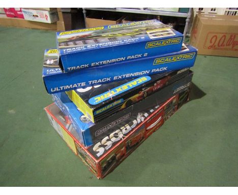 Three Scalextric sets including Monaco and two Track Extension sets (5)