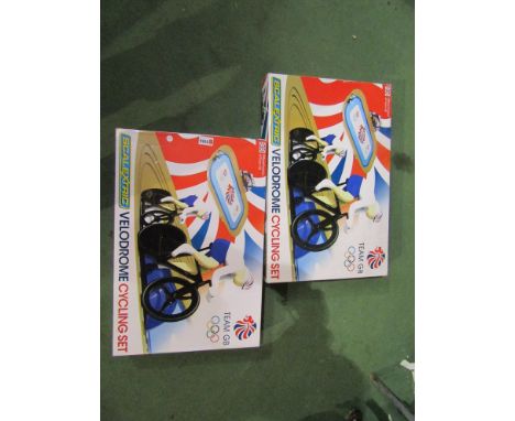 Two Scalextric Team GB Velodrome cycling sets (one incomplete)