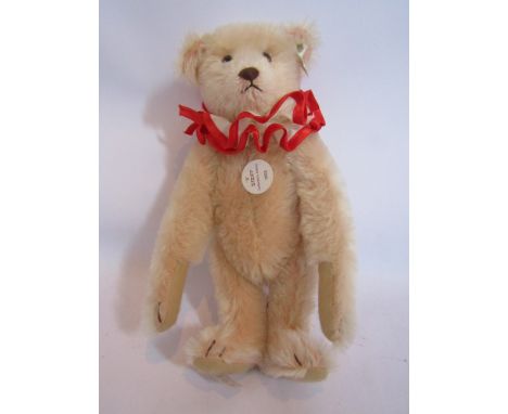 A 1993 Steiff Collectors Edition bear in pale pink with ruff, with growler 