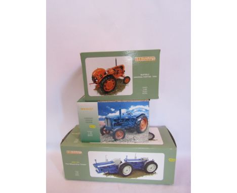 Three boxed Universal Hobbies 1:16 scale diecast tractors 