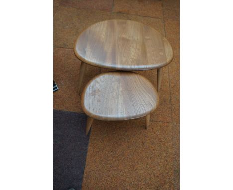 Two Ercol Pebble Tables 