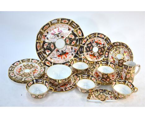 A Royal Crown Derby Imari decorated part tea service, pattern 2451, mixed dates - mainly 1912-1919 although sugar bowl 1930, 