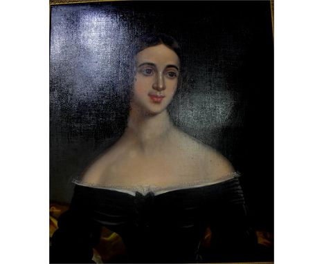 French school - Portrait of a lady, by repute Madame d'Augbigne, mistress of Louis XIV, oil on canvas, 64 x 54 cmRelined and 