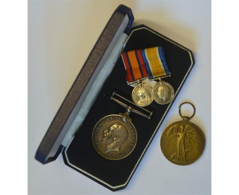 A WWI pair to 27865 Pte. A. T. Paget R.Berks. R., 1914-18 War Medal and Victory Medal to/w a miniature QSA and 1914-18 War Me