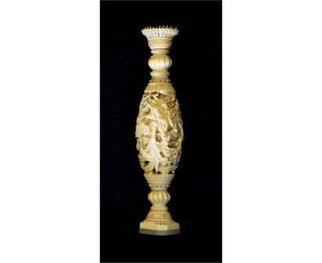 A Chinese Cantonese ivory seal with mother-of-pearl armorial stamp bearing the motto 'Non Nobis Nati' (Not born for Ourselves