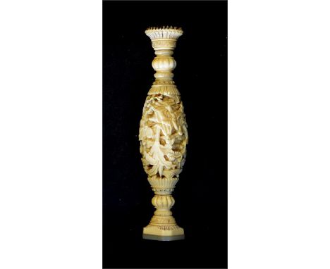 A Chinese Cantonese ivory seal with mother-of-pearl armorial stamp bearing the motto 'Non Nobis Nati' (Not born for Ourselves