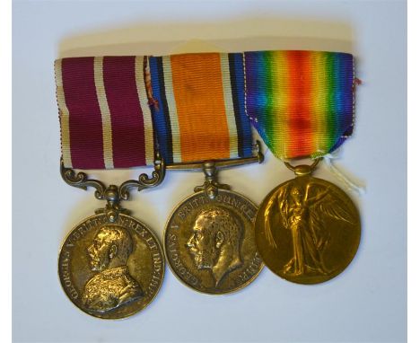 A WWI trio to 57765 A.C. Gundry, Devon R., 1914-18 war Medal; Victory Medal; Meritorious Service Medal (as 103220 Sjt. - A.C.