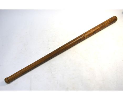 A vintage turned ash baseball bat, c.1950s/60s88 cm long, unmarked