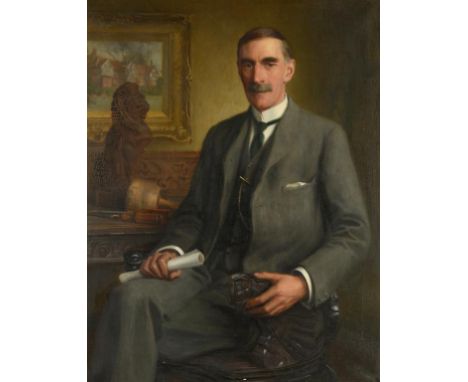 CHARLES ERNEST BUTLER (1864-1933) PORTRAIT OF A GENTLEMAN seated three quarter length in an interior, signed and dated 14, oi