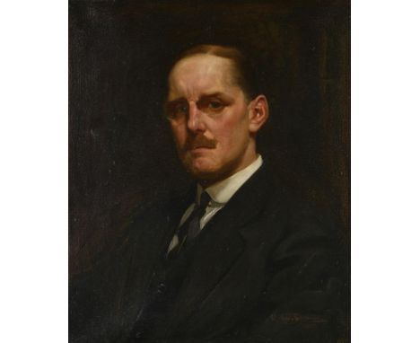 †ARTHUR SPOONER, RBA (1873-1962) PORTRAIT OF A GENTLEMAN head and shoulders, signed and dated 1920, oil on canvas, 59.5 x 49c