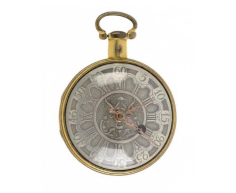 AN ENGLISH GILTMETAL VERGE WATCH  WITH EARLIER ASSOCIATED SILVER CHAMPLEVÉ ENAMEL DIAL JNO C HARVIE PLYMOUTH, 38131 casemaker