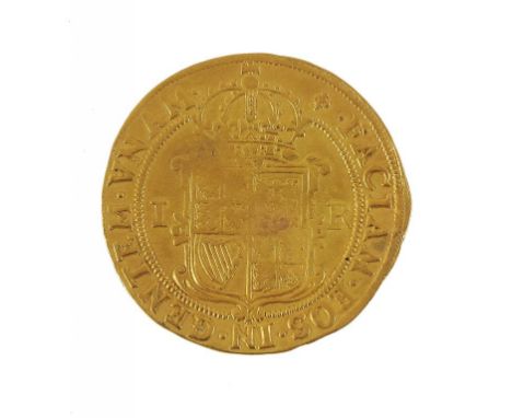 JAMES I UNITE  10g, possible trace of mounting reverse centre, light tooling in obverse field, weak portrait, otherwise bette