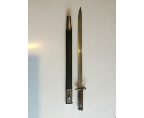 Original British WWI/p1907 Enfield bayonet with scabbard Sanderson marked