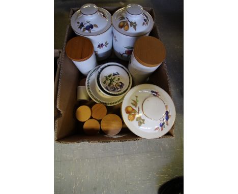Box of Royal Worcester Evesham &amp; Portmeirion
