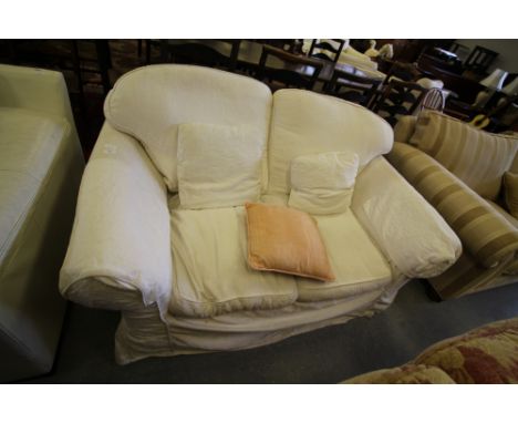 1 Small Loose Cover Cream Sofa