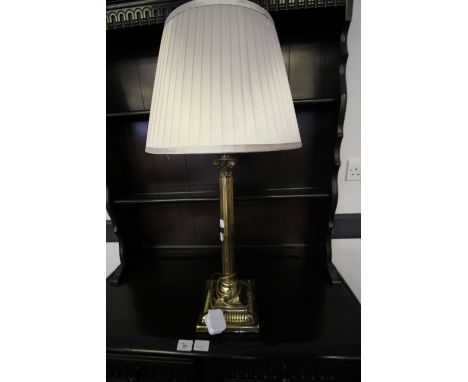 Brass Corinthian Lamp &amp; Shade