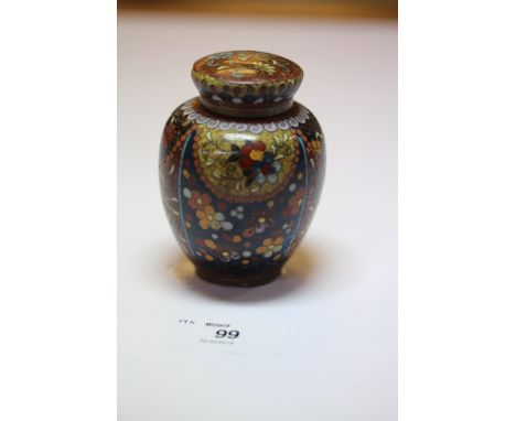 Small cloisonne enamel ginger jar - damage to cover