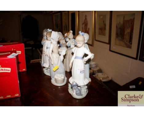 Seven various Nao porcelain figures