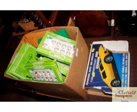 A collection of vintage Subbuteo figures; and a boxed digital radio controlled car 