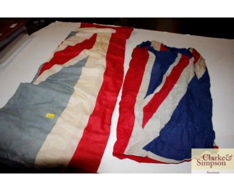 Two vintage Union Jack flags 