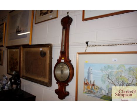 A Victorian mahogany banjo barometer