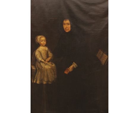 English school, late 17th century,Portrait of Jane Assheton, Mrs Kenyon in old ageFull length, seated wearing a black dress w