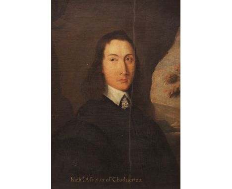 English school, late 17th century,Portrait of Richard Assheton of Chadderton,Half length in clerical costume with a lawn coll