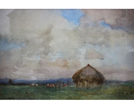 Sir Muirhead Bone (1876-1953),The Guadarrama, Spain,Watercolour, Signed,13cm x 23cm, Framed and glazedtogether with a waterco