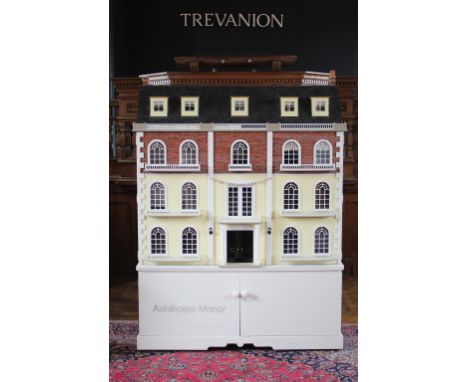 'Ashthorpe Manor', a handmade, craftsman built dolls house modelled as a four storey Georgian manor house, with hinged real s