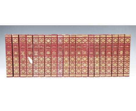 DECORATIVE BINDINGS: Wodehouse (P.G.), COLLECTED WORKS, 20 vols, full red leather with gilt embossed decoration to spines and