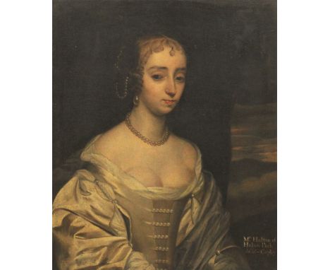 Circle of Gerard Van Soest (c.1600- 1681),Portrait of Mrs Hulton, daughter of Edward Copley Esq half length wearing a white d