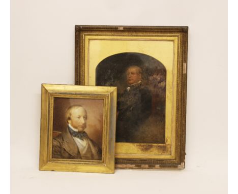 Edward Taylor (late 19th century),Portrait of Lloyd Kenyon, Head and shoulders seated wearing a brown jacket and blue necktie