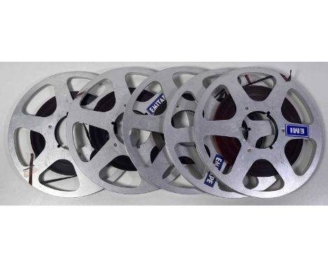 Five reels of 1/4" Emitape, with recordings to include first takes of Wings songs c 1976/77 such as 'Girl's School' (takes on