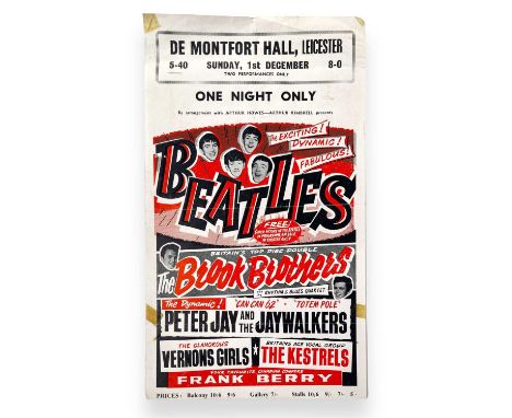 An original handbill / order form advertising The Beatles at Leicester De Montfort Hall, Sunday 1st December 1963. Measures 1