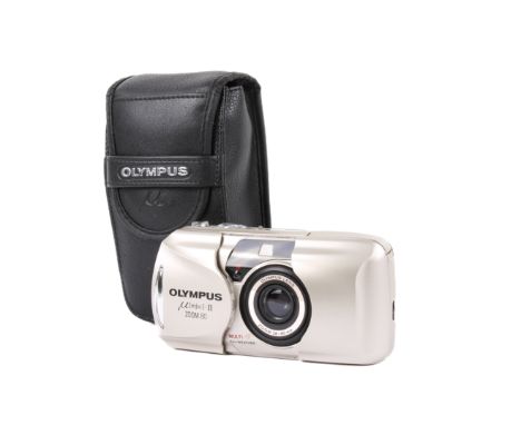 An Olympus MJU II Zoom 80 35mm compact camera. With an Olympus 38-80mm lens, strap and case.