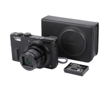 A Panasonic Lumix DMC TZ60 compact digital camera. With a Leica DC Vario-Elmar lens, ever ready case, two batteries, charger 