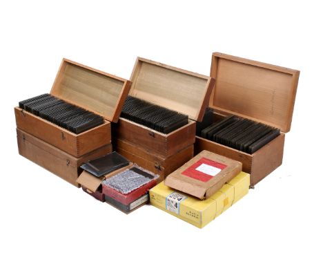 A collection of approximately 250 early twentieth century glass plate negatives. Mostly quarter plate, of scenes across the U