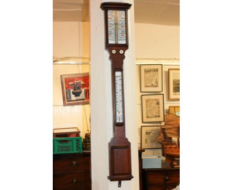 A 19th century Benetfink & Co, Cheapside, London stick barometer with thermometer, 99cm