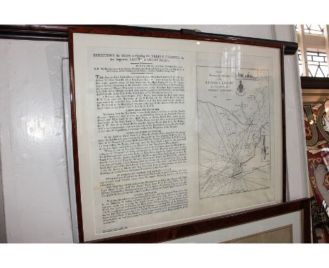 R Rowe, an early 19th century Trinity House plan showing the leading lights for the Needles Channel, Isle of Wight, with char
