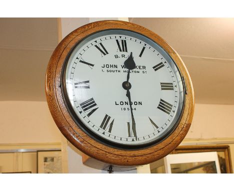 A John Walker, London, wall dial, the 14 inch white enamel dial with Roman numerals, the face marked BR (S) St, London 10564,