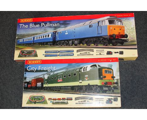 Two Hornby Railways 00 gauge model railway train sets, The Blue Pullman R1093 and City Freight R102 (a/f), both boxed.