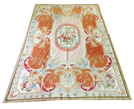 AUBUSSON NEEDLEPOINT CARPET, 259cm x 167cm, traditional savonnerie design. 